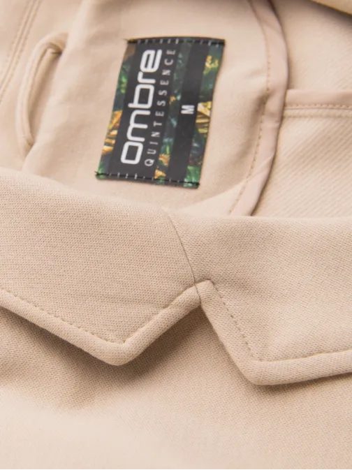 Sportos bézs színű, karcsúsított szabású kabát V5 BLZB-0101