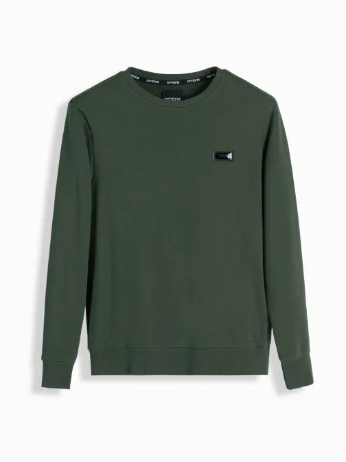 Trendi zöld pulóver címkével  V4 SSNZ-0136