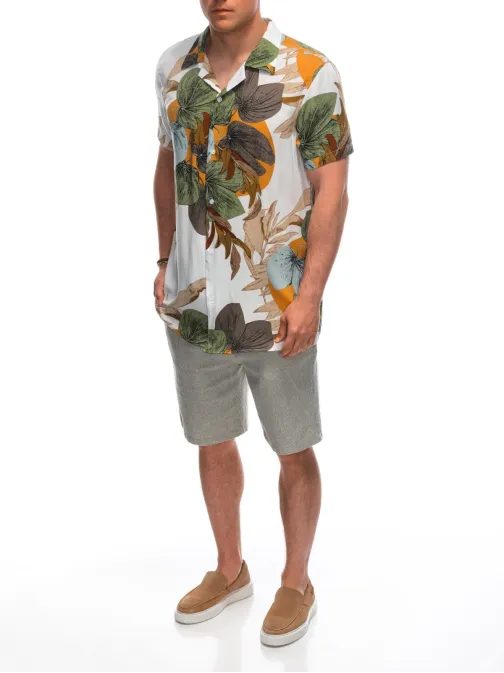 Mintás krém-fehér ing V6 SHPS-0113