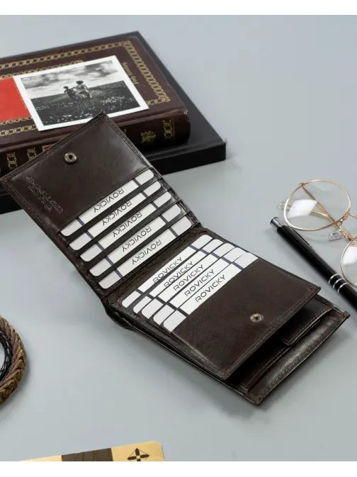 Sötétbarna férfi pénztárca Rovicky