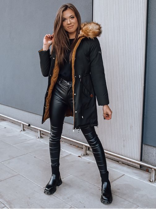 Divatos fekete női kabát Trina