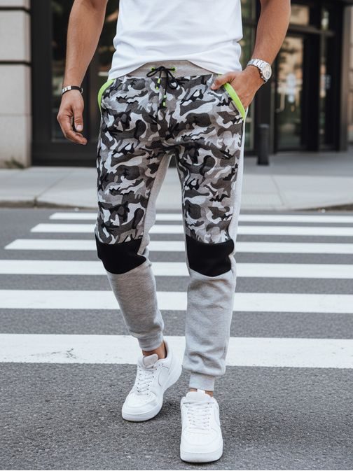 Camouflage trend melegítőnadrág szürke színben