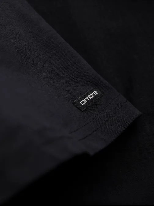 Modern hosszú ujjú póló férfiaknak fekete v4 om-lscl-0107