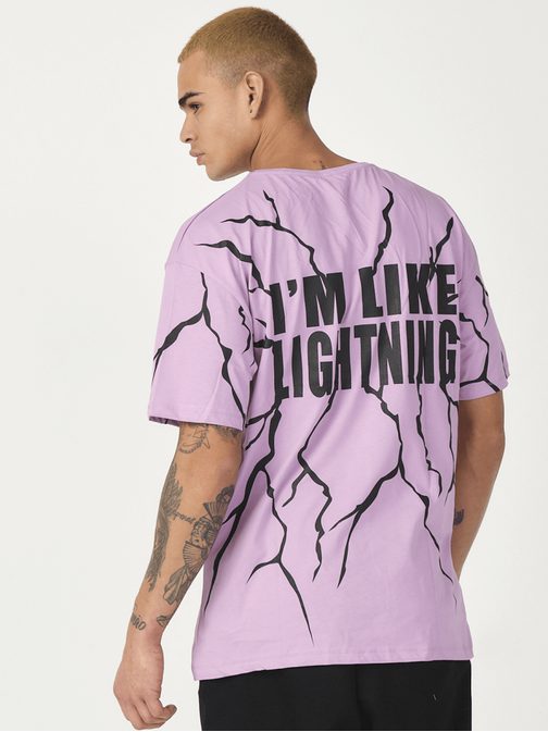 Trendi halvány lila póló vidám lenyomattal  MR/21537