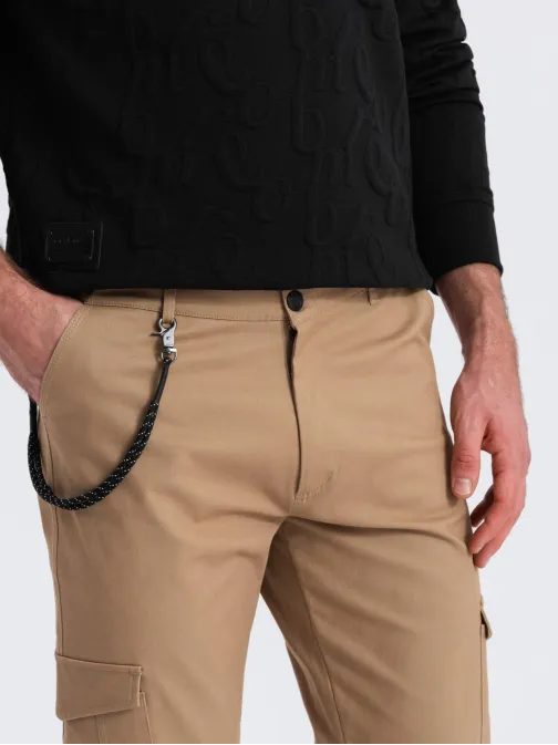 Világos barna modern férfi cargo nadrág V3 PACG-0189