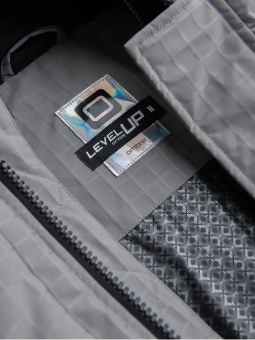 Időtlen steppelt szürke férfi parka V2 JALJ-0201