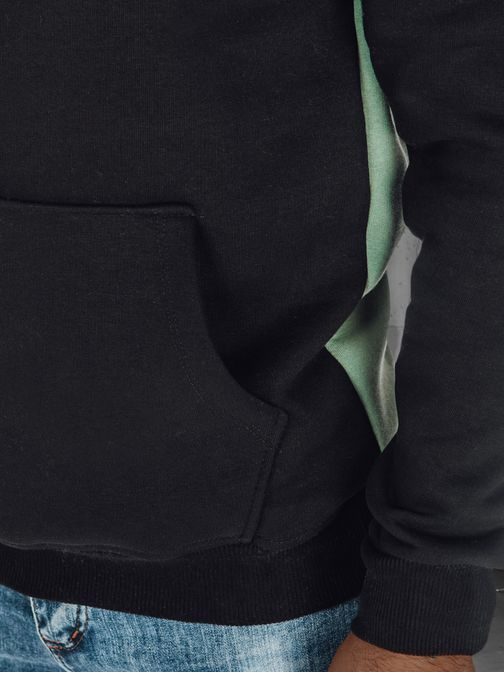 Zöld és fekete pulóver érdekes kivitelben