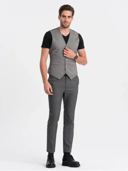 Egyedi elegáns szürke mellény V2 BLZV-0111