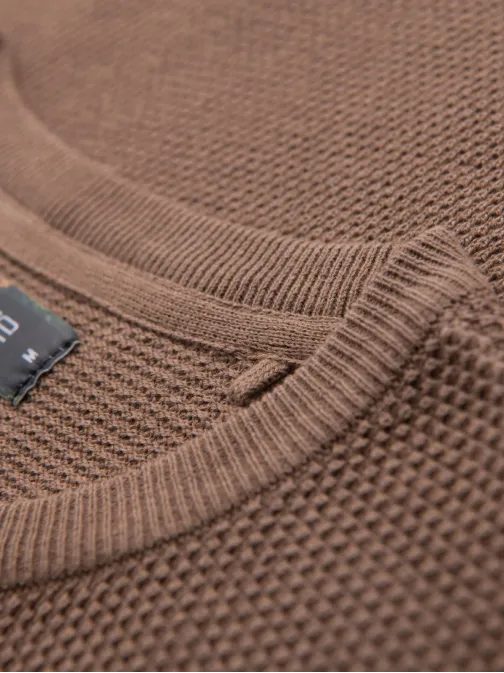 Barna kötött férfi póló V2 TSCT-0244 TSCT-0244