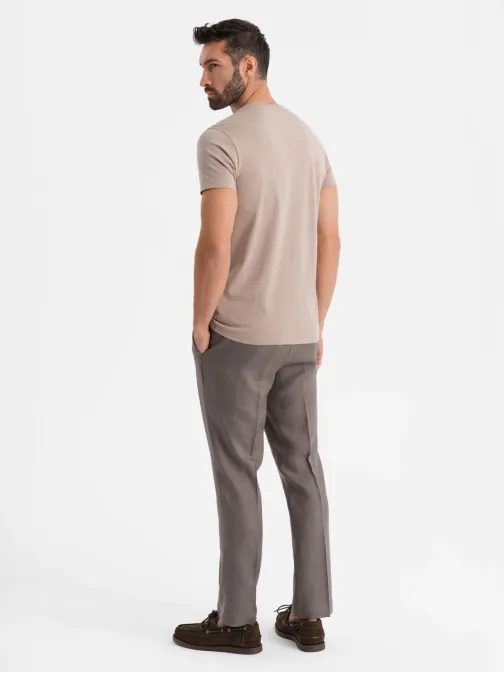 Basic Sand pamut póló kerek nyakú póló V11 TSBS-0236