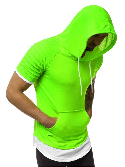 Neon zöld kapucnis póló  A/1186X