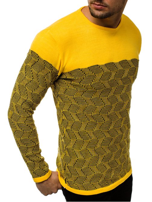 Sárga mintás pulóver O/2030/19Z