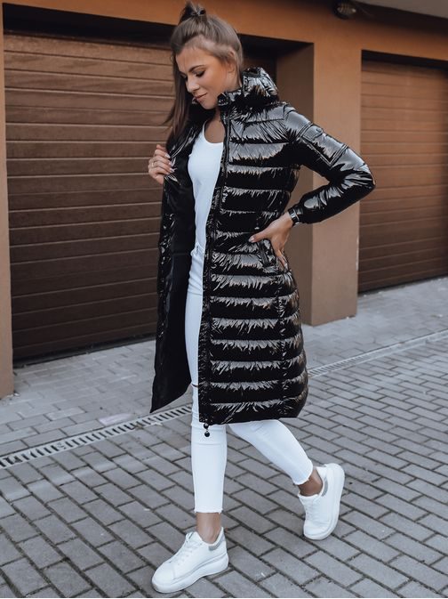 Eredeti fekete női steppelt kabát Bolonia