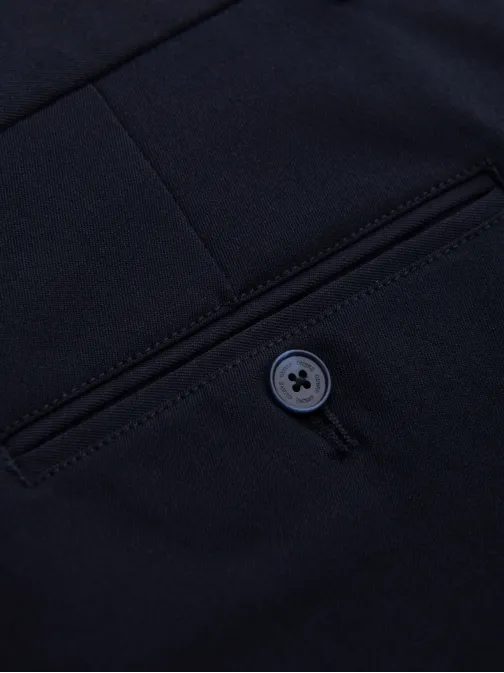 Elegáns sötét kék chinó nadrág klasszikus szabás V3 PACP-0191