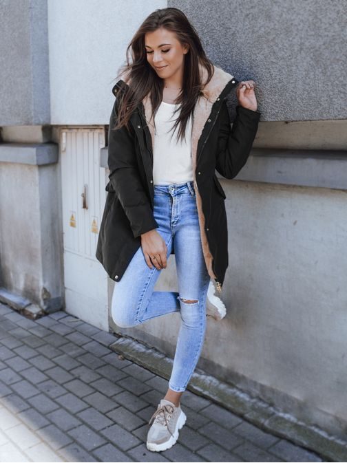 Fekete női téli parka kabát Mirga