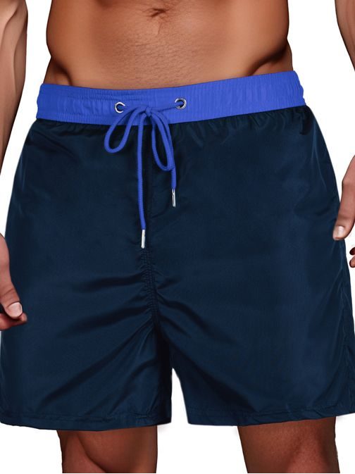 Divatos gránátvörös férfi fürdőruha kék övvel