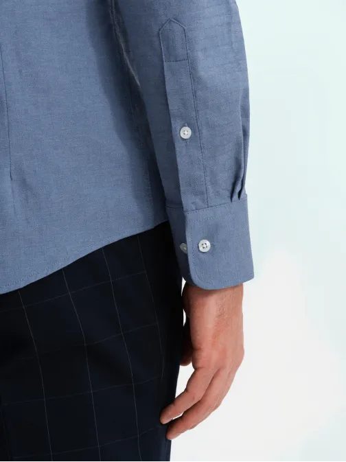 Divatos kék slim-fit ing V1 SHCS-0175