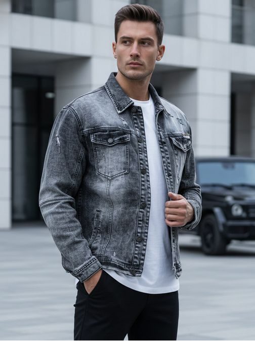 Érdekes fekete farmer dzseki