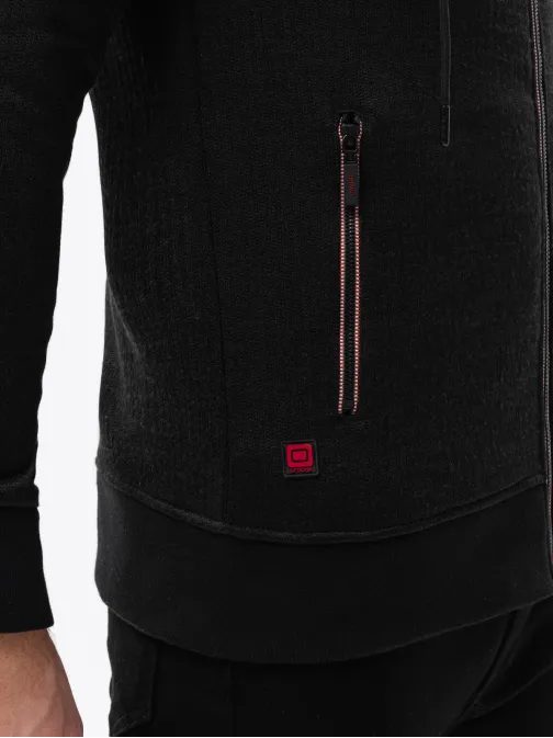 Stílusos fekete kapucnis felső  B1425-V1