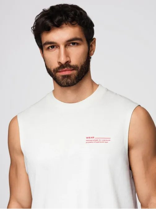 Fehér tank top széles pántokkal V1 TSTT-0243