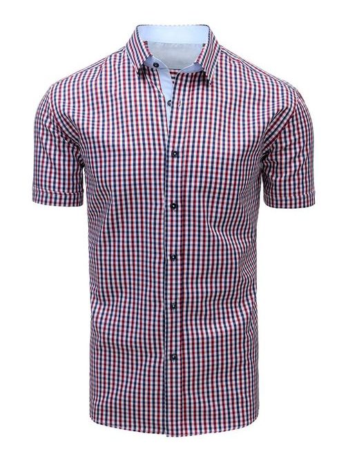 Apró kockás mintás rövid ujjú ing