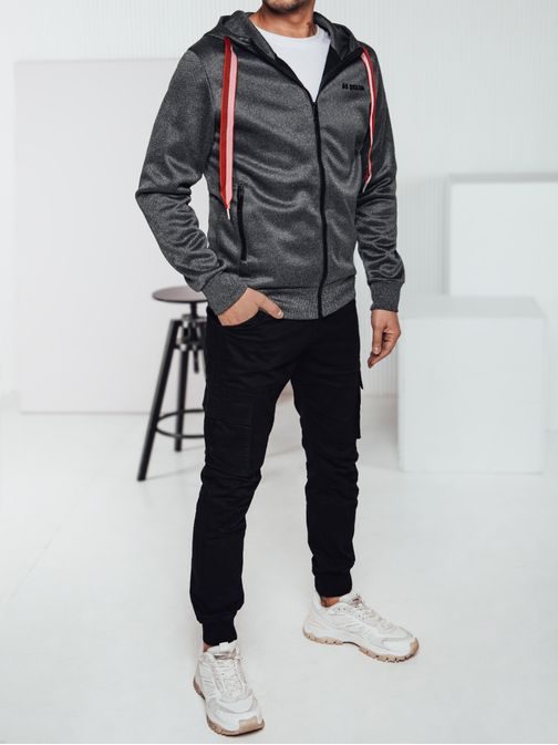 Érdekes grafit kapucnis pulcsi