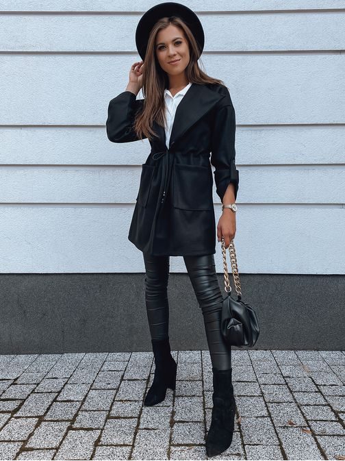 Divatos fekete női kabát Rapallo