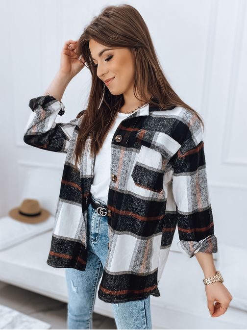 Színes női ing kabát fekete árnyalatban California