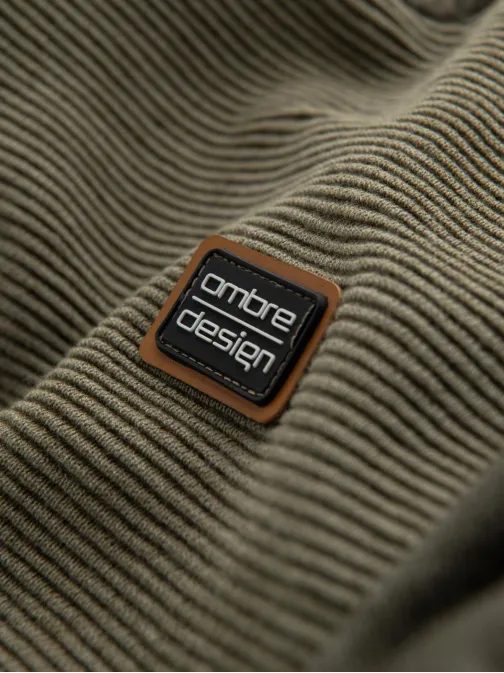 Érdekes olíva mintás pulóver V2 SWSW-0121