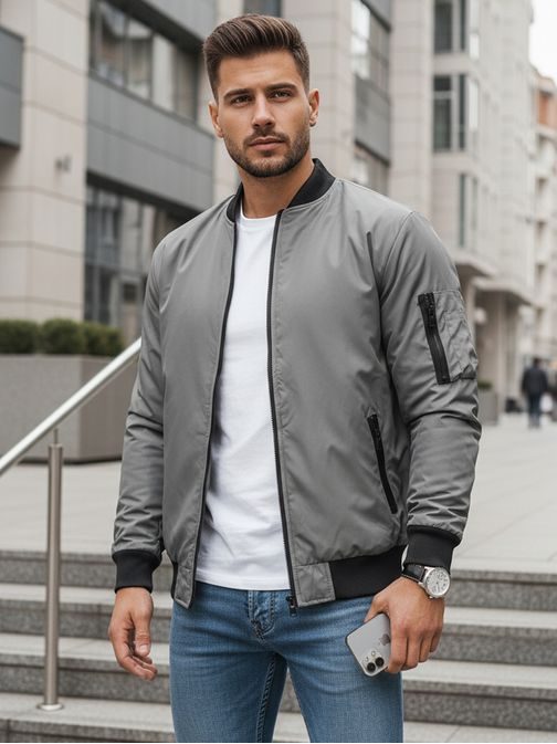 Trendi grafit szürke bomber dzseki