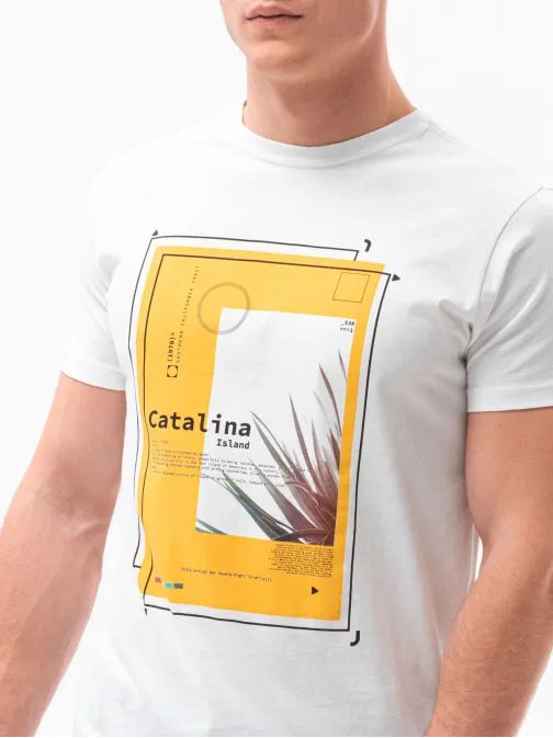 Stílusos fehér póló Catalina S1434 V-13A