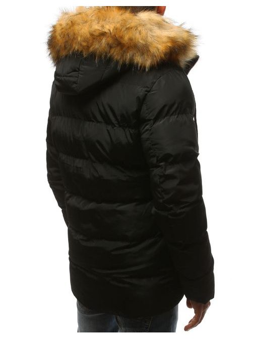 Divatos fekete téli parka kabát