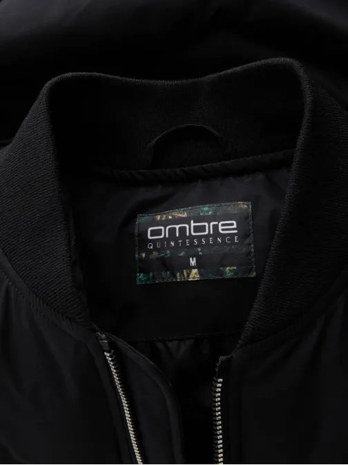 Stílusos fekete bomber dzseki  V1 OM-JALP-0143