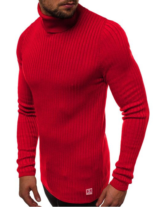 Piros garbó nyakú pulóver  B/95007