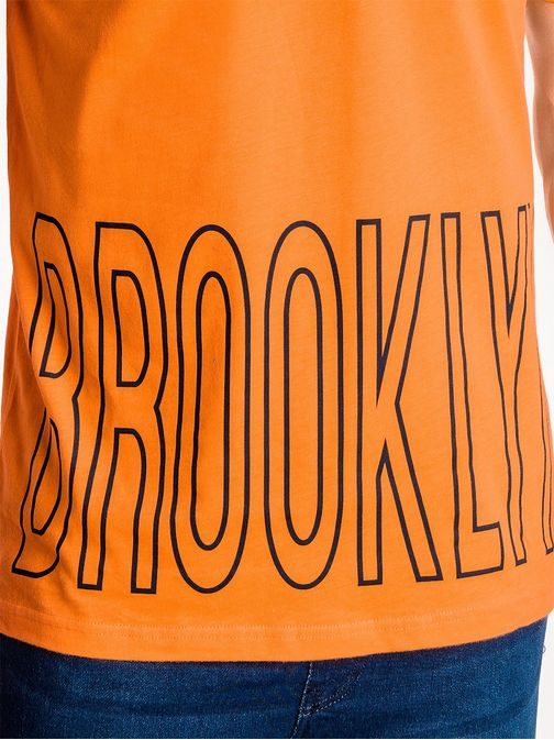 Egyszínű narancssárga póló BROOKLYN S978