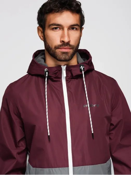 Funkcionális bordószürke átmeneti sportdzseki V3 JANP-0225