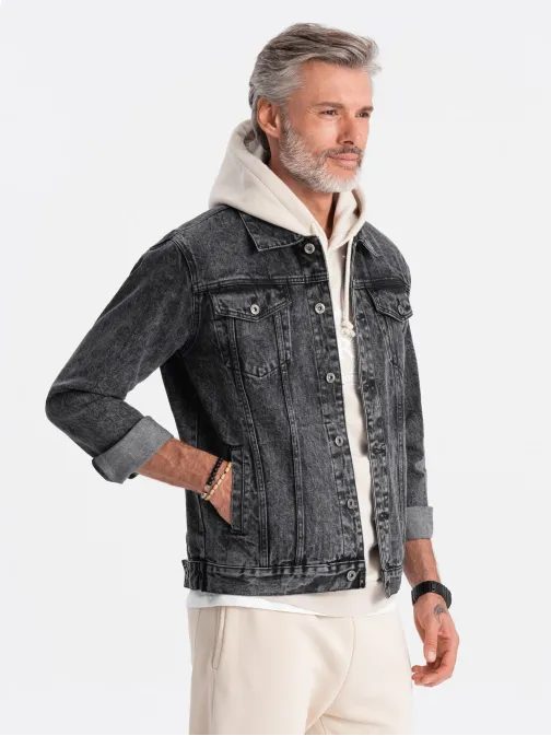 Sötét szürke farmer dzseki  C525