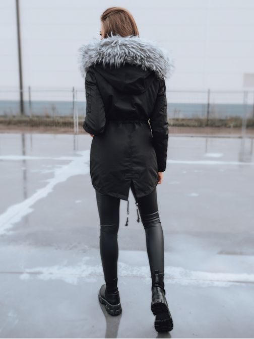 Csodálatos fekete női parka kabát Avena
