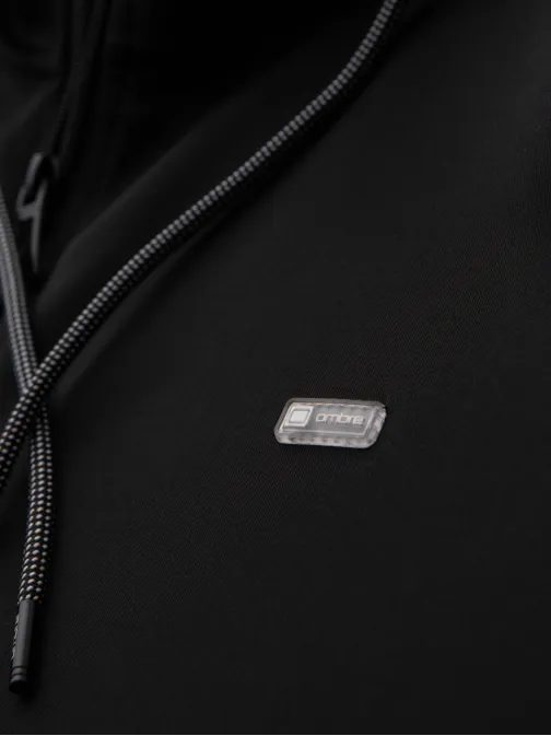 Időtlen fekete kapucnis pulóver V1 EM-SSBZ-0210