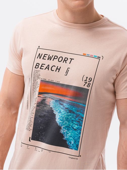 Halvány rózsszín póló Newport Beach S1434 V-15B