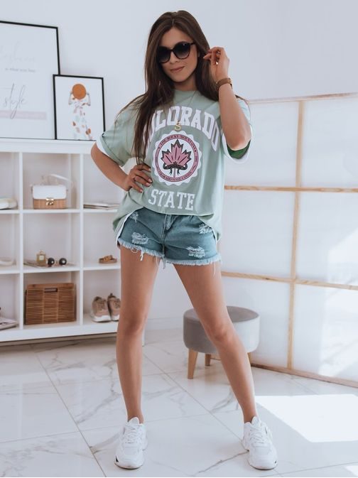 Eredeti menta színű női oversized póló Colorado