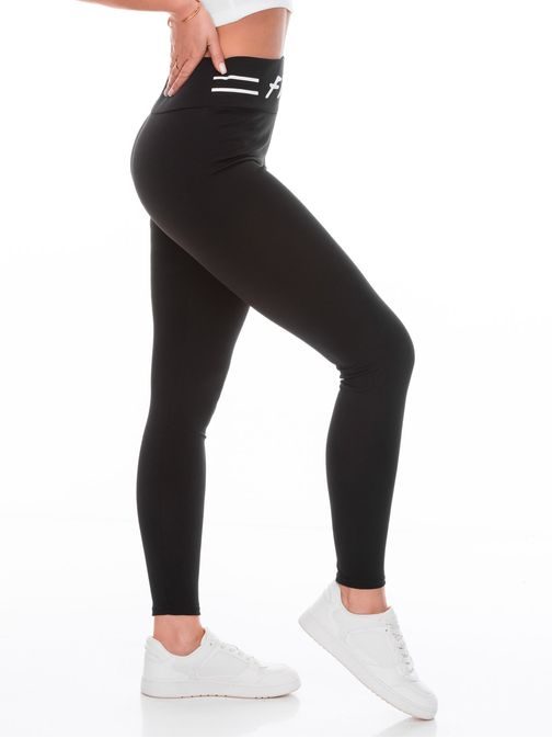 Női fekete leggings felirattal  FEND PLR252