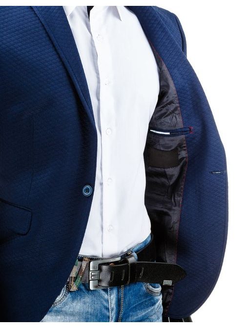 Kék egysoros férfi zakó