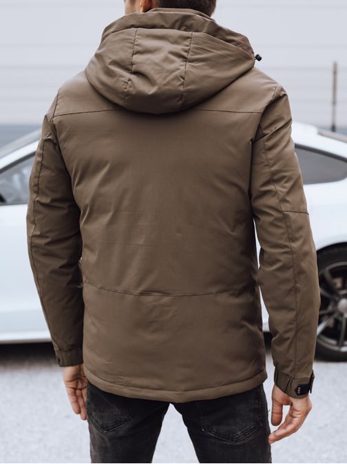 Téli stílusos camel színű parka kabát
