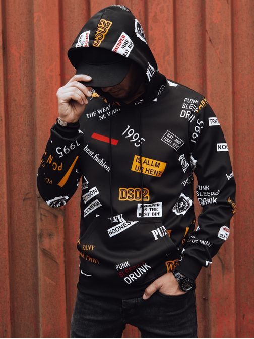 Modern fekete mintás pulcsi