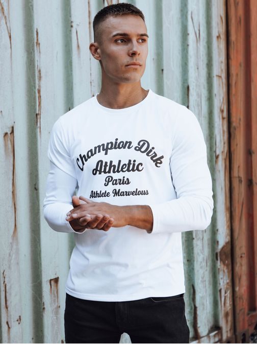 Egyedi fehér hosszú ujjú póló lenyomattal