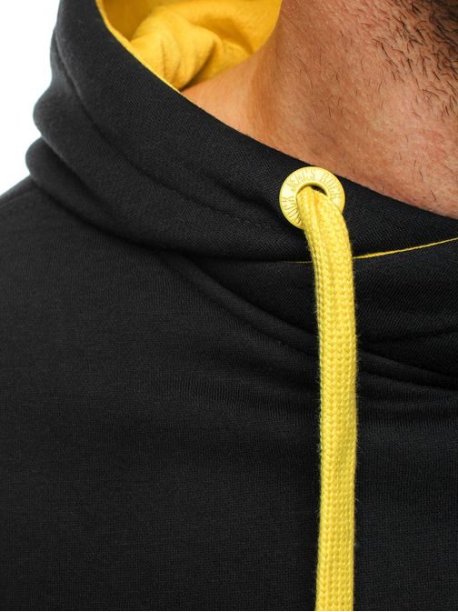 Fekete férfi sportos pulóver Style 2071