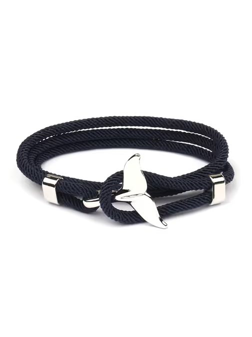 Érdekes férfi sötétkék karkötő uszonyokkal