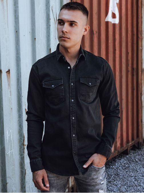 Vonzó fekete farmer ing