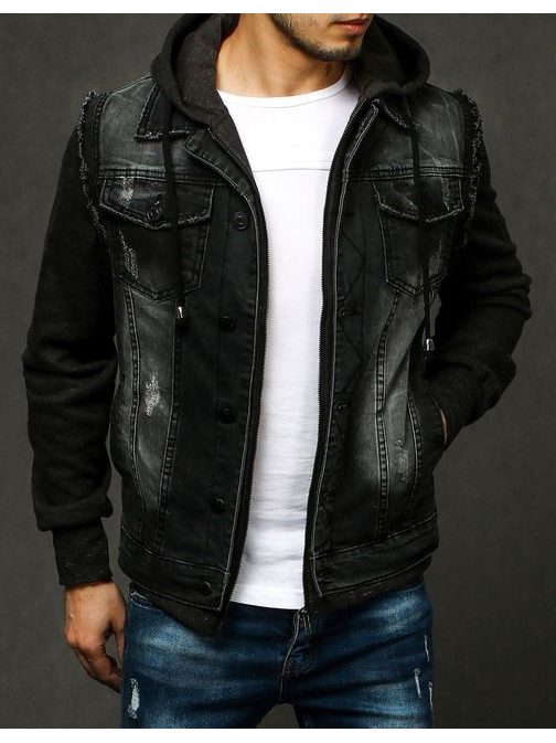 Trendi fekete farmerdzseki